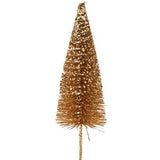 14"H GLITTER BOTTLE BRUSH TREE - GOLD - XT860908