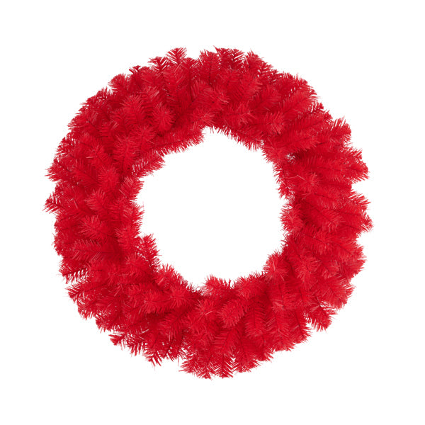 24"DIA PINE WREATH - RED - XX962324
