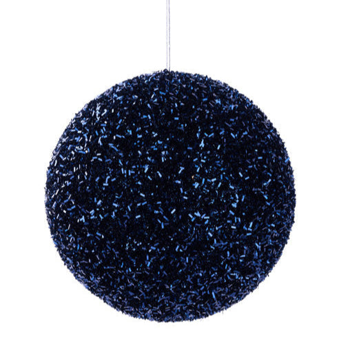6"DIA V CUT FOIL GLITTER BALL - NAVY BLUE - XY652719