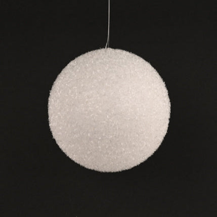6"DIA V CUT FOIL GLITTER BALL - CLEAR WHITE - XY652727