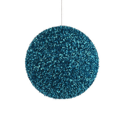6"DIA V CUT FOIL GLITTER BALL - TURQUOISE - XY652736