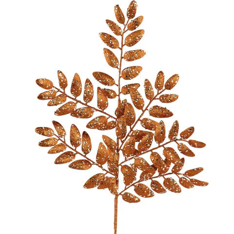 21"L GLITTER HONEY LOCUST SPRAY - COPPER - XS216960