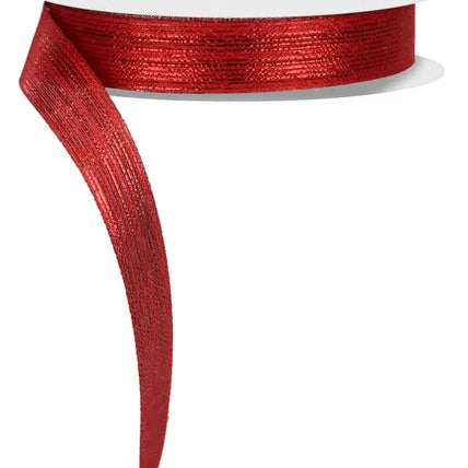 5/8"X25YD GLITTER STRIPE/METALLIC/HOT CUT - RED - RJ206824