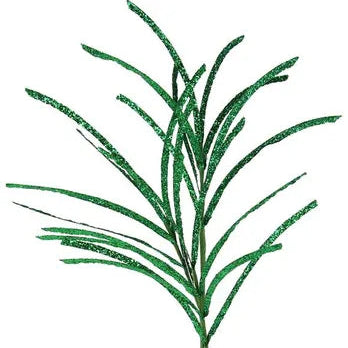 31"L GLITTERED/PAPER GRASS SPRAY - EMERALD GREEN - XS104906