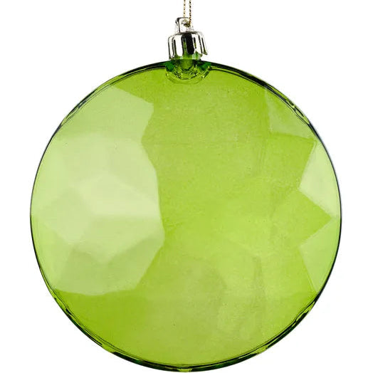 120MM FACETED FLAT DIAMOND ORNAMENT - LIME GREEN - XJ755369