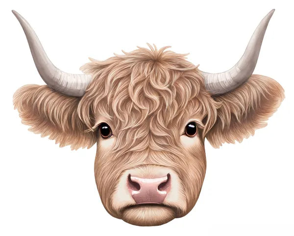 15.5"LX12.25"H HIGHLAND COW - TAN - MD175742