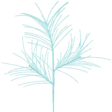 31"L GLITTERED PINE SPRAY - ICE BLUE - XS104860