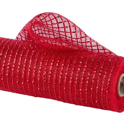 10"X10YD WIDE FOIL MESH - RED W/RED FOIL - RE136624
