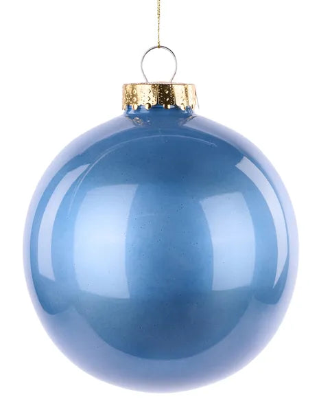150MM DIA LACQUER/GLASS LOOK ORNAMENT - SMOKE BLUE - XH9663E6