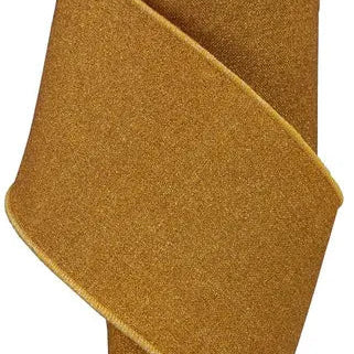 4"X10YD FINE GLITTER ON ROYAL - MUSTARD - RGE138290