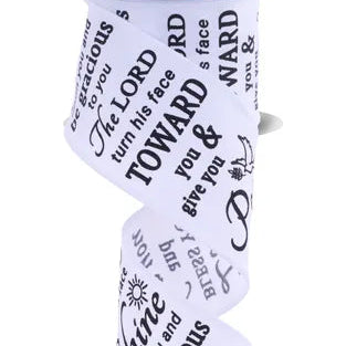 2.5"X10YD THE LORD BLESS YOU - WHITE/BLACK - RGF156927