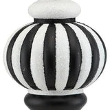 250MM VERTICAL STRIPE BALL FINIAL - BLACK/WHITE - XY8835TX