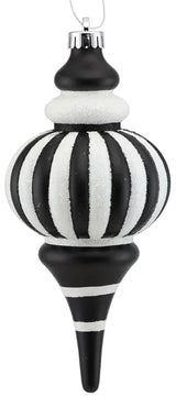 250MM VERTICAL STRIPE BALL FINIAL - BLACK/WHITE - XY8835TX