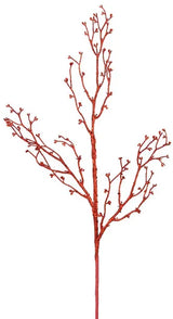 27"L GLITTERED BUD BRANCH SPRAY - RED - XS984624