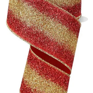 2.5"X10YD GRADIENT GLITTER - RED/GOLD - RGE179236