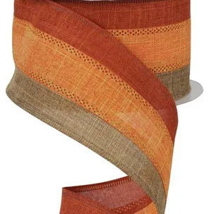 2.5"x10YD 3-IN-1 ROYAL BURLAP - TAN/ORANGE/RUST - RG1604MY