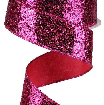 1.5"X10YD LARGE GLITTER - FUCHSIA - RGA130007