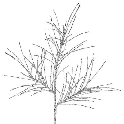 31"L GLITTERED PINE SPRAY - SILVER - XS104826