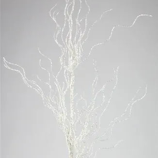 31"L GLITTERED SPIRAL PINE SPRAY - WHITE/SILVER -XS756227