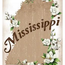 12"H X 6"L TIN MISSISSIPPI - MUTLI BROWN/WHITE/GREEN - MD0423