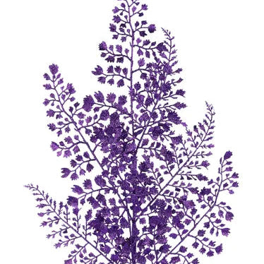 23"L GLITTER MAIDENHAIR FERN SPRAY X7 - PURPLE - XS236623