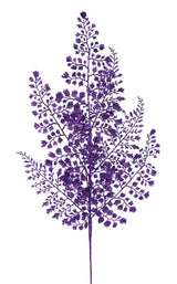 23"L GLITTER MAIDENHAIR FERN SPRAY X7 - PURPLE - XS236623