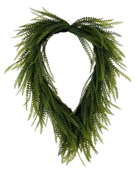 36"L X 17"W DRAPED BUTTON FERN WREATH - GREEN - FP106235