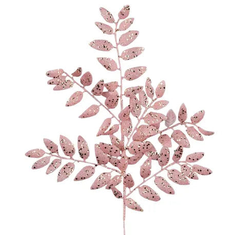 21"L GLITTER HONEY LOCUST SPRAY - LIGHT PINK - XS216915