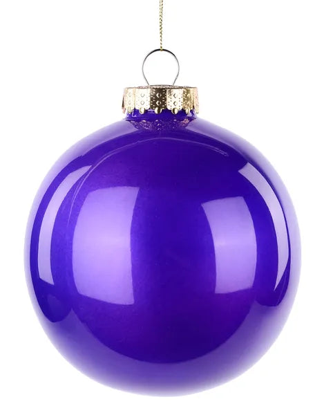150MM DIA LACQUER/GLASS LOOK ORNAMENT - PURPLE - XH966323