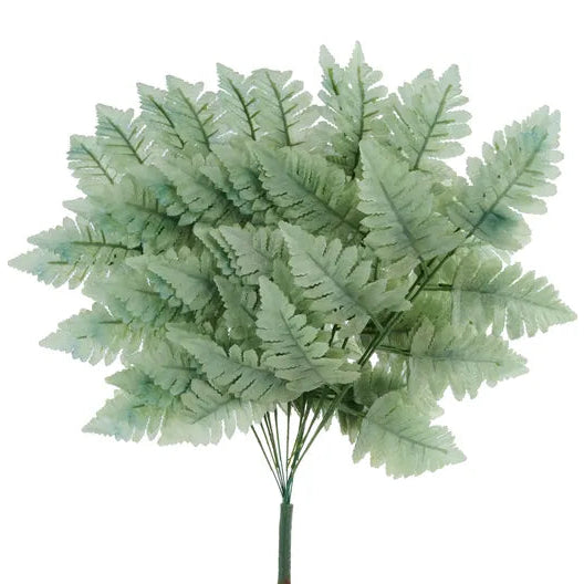 17"L PULL APART SILK LEATHER LEAF BUSH - SAGE GREEN - FG629649