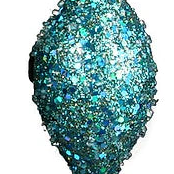 GLITTER/BEAD ORNAMENT - AQUA/BLUE - XY5290A1-3