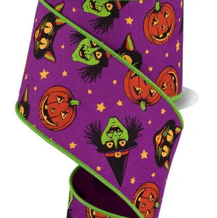 2.5"X10YD VINTAGE CAT/WITCH - PURPLE/MULTI - RGE182823
