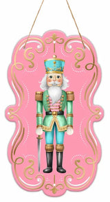 11.5"H X 6.75"L NUTCRACKER FRAME SIGN - PINK/ICE BLUE/MINT/GOLD/WHITE - MD179322