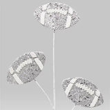 24"L GLITTER TRIPLE FOOTBALL PICK - SILVER/WHITE - MZ185226