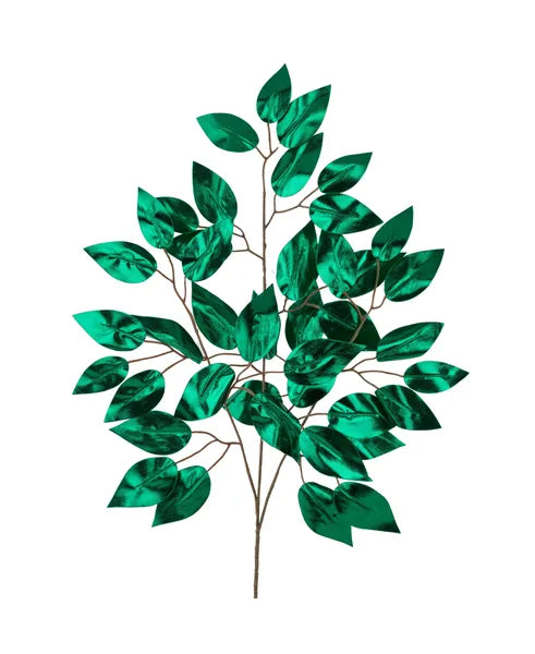 23"L METALLIC FICUS SPRAY - EMERALD GREEN - XS244406