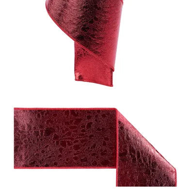 4"x10YD WATER DOT FUSED - SHINY RED - NR605124