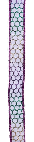 7/8"X10YD GLITTER HONEYCOMB - WHITE/MARDI GRAS - RGH741627