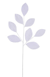 30"L METALLIC/GLITTER LEAF SPRAY - WHITE - XS247427