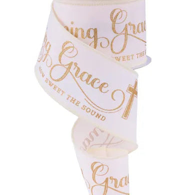 2.5"x10YD AMAZING GRACE - IVORY/GOLD - RGF152530