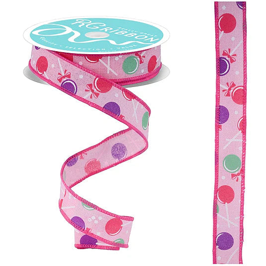 7/8"X10YD LOLLIPOPS - LIGHT PINK/WHITE/MINT/PINK/LAVENDER - RGH700915