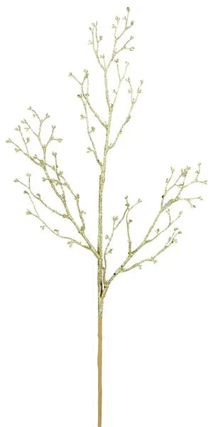 27"L GLITTERED BUD BRANCH SPRAY - GOLD - XS984608