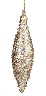 GLITTER/BEAD ORNAMENT - PLATINUM - XY529132-1