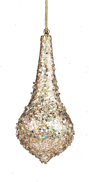GLITTER/BEAD ORNAMENT - PLATINUM - XY529132-2