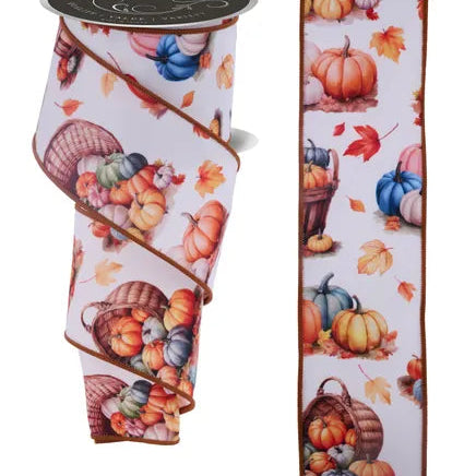 2.5"X10YD PUMPKIN PATCH - IVORY/ORANGE/PINK/MUSTARD - LS1136C2