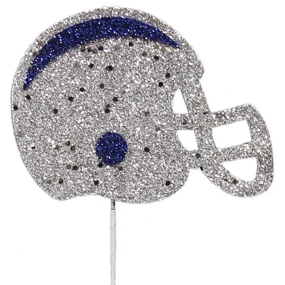 16"L GLITTER FOOTBALL HELMET PICK - NAVY BLUE/SILVER - MZ186260
