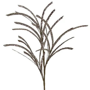 31"L GLITTERED/PAPER GRASS SPRAY - BROWN - XS104904