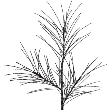 31"L GLITTERED PINE SPRAY - BLACK - XS104802