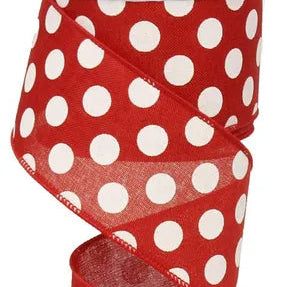 2.5"X10YD MEDIUM MULTI DOTS - RED/WHITE - RX9146W7
