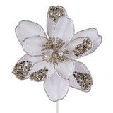 22"LX8.5"DIA GLITTER SEQUIN BEAF MAGNOLIA - CREAM - XS766933