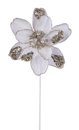 22"LX8.5"DIA GLITTER SEQUIN BEAF MAGNOLIA - CREAM - XS766933
